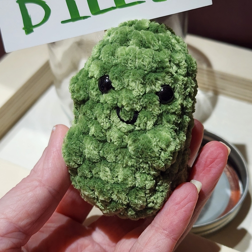 Crocheted Emotional Support Gherkin - Picture 5 of 5